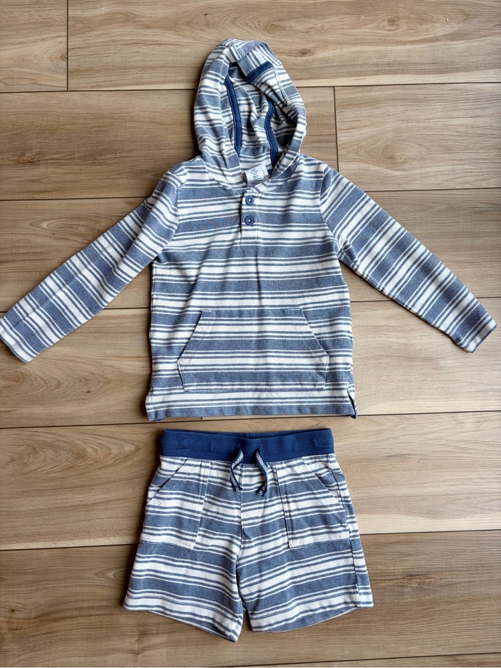 Tommy Bahama Blue and White Striped Kids Hooded Set